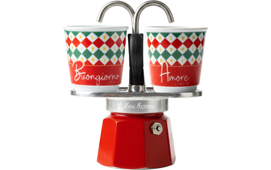 Bialetti | Mini Express Italia Damier | inkl. 2 Espressotassen, multifarbig