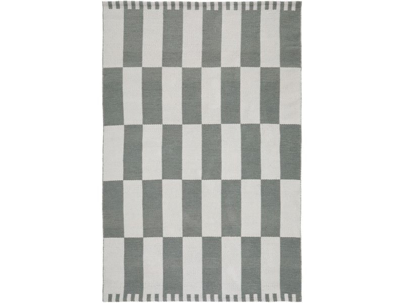 Urbanara | Teppich Iniola 90x130cm | Grüngrau & Weiss