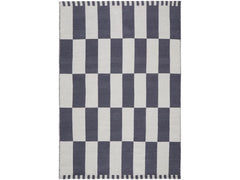 Urbanara | Teppich Iniola 90x130cm | Blaugrau/Weiss