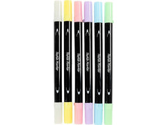 Creativ Company | Textilmarker Pastell | 6 Stück, 2.3 + 3.6 mm