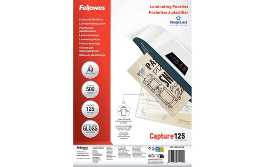 Fellowes | ImageLast Laminierfolien Grosspack | 500 Stück, A3, 125 Mikron