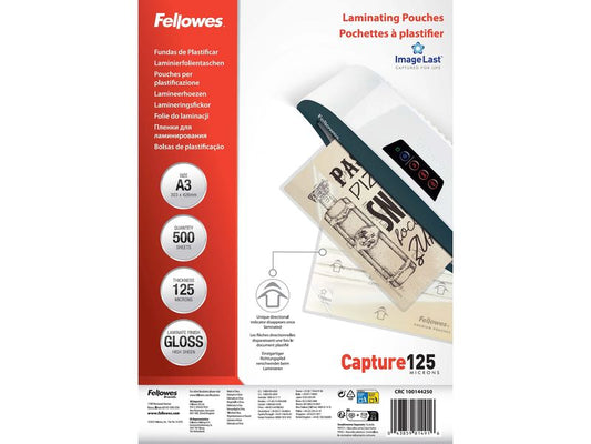Fellowes | ImageLast Laminierfolien Grosspack | 500 Stück, A3, 125 Mikron