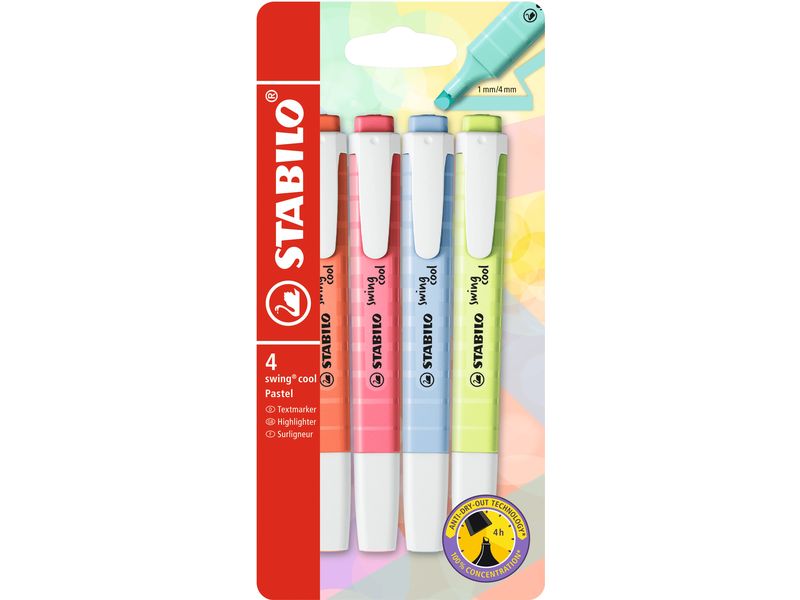 STABILO | swing cool Pastell Textmarker | 4er Etui (Edition 2020)