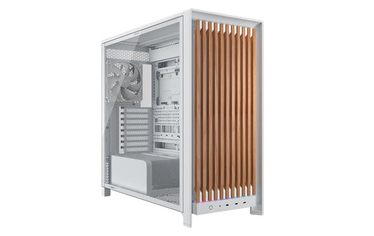 Corsair | Midi Tower Frame 5000D Wood Weiss | 4x 2.5, 1x 3.5, 3x USB Type-C
