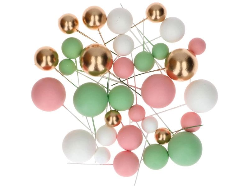 BackshopSchweiz | Backshop Simply Making Bubbles Einstecker | Set 32 Stk, Pink, Grün, Gold