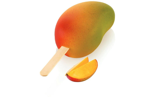 Silikomart | Silikonform für Eis - Mango Set | 2 Formen a je 6 Mulden ink. Holzstäbchen