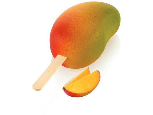 Silikomart | Silikonform für Eis - Mango Set | 2 Formen a je 6 Mulden ink. Holzstäbchen