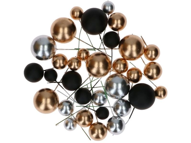 BackshopSchweiz | Backshop Simply Making Bubbles Einstecker | Set 32 Stk, Gold, Silber, Schwarz