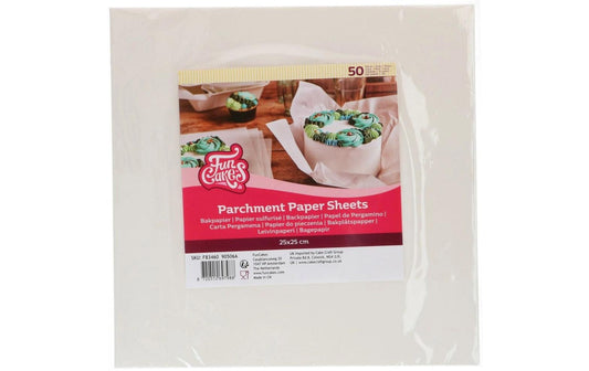 Funcakes | Pergamentpapier Bento Cake | 50 Stk. 25x25cm