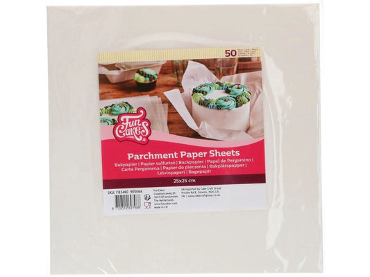 Funcakes | Pergamentpapier Bento Cake | 50 Stk. 25x25cm