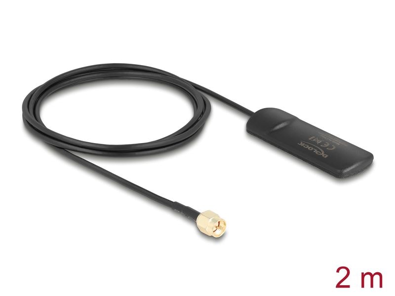 Delock | GSM UMTS LTE WLAN Antenne SMA St | 2 dBi, omni, starr, Klebemontage, 2,5m