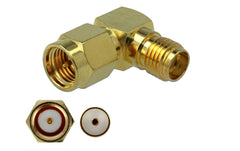 Delock | Adapter SMA St zu SMA Bu 90° 3 GHz | 3 GHz, 50 Ohm, Messing vergoldet