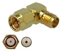 Delock | Adapter SMA St zu SMA Bu 90° 3 GHz | 3 GHz, 50 Ohm, Messing vergoldet