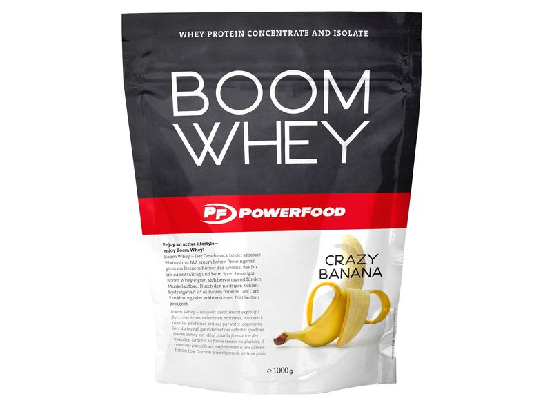 PowerFood | Boom Whey | 1000g Geschmack: Crazy Banana