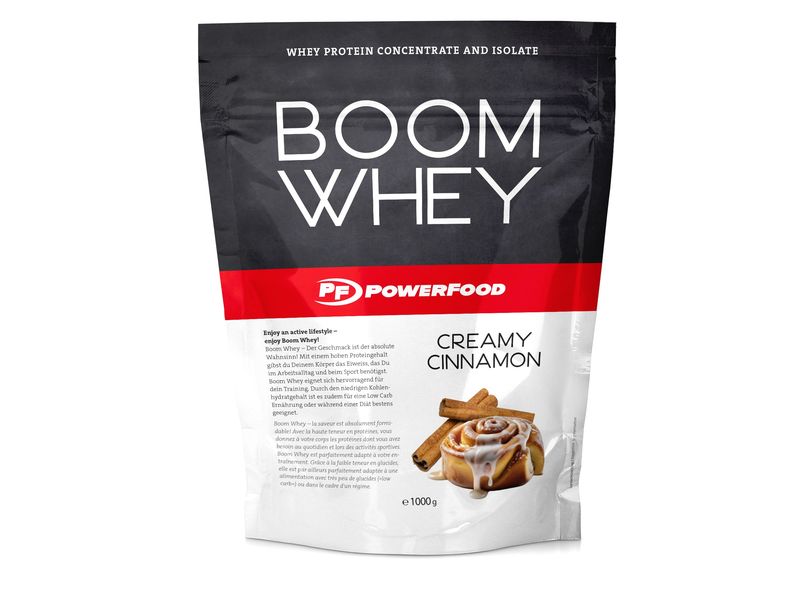 PowerFood | Boom Whey | 1000g Geschmack: Creamy Cinnamon