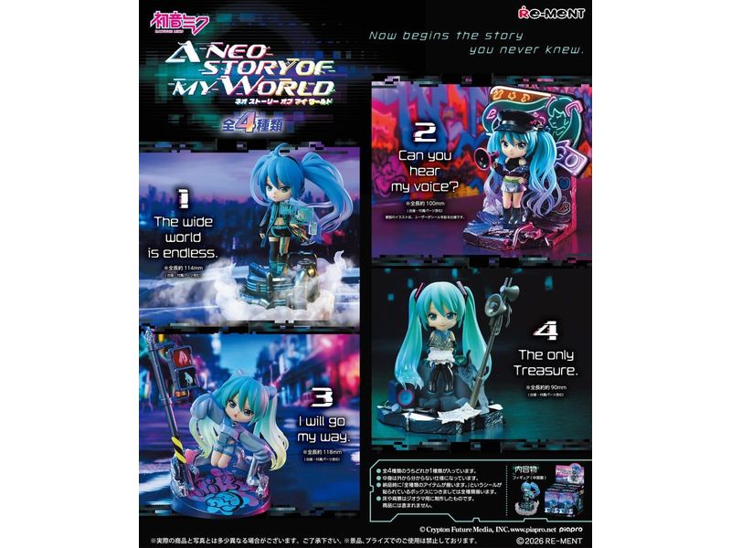 Re-Ment | Hatsune Miku Neo Story 12 cm Blind Box | Assortiert, Display (4)