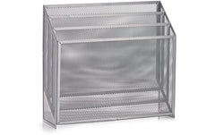Zeller Present | Zeitungsständer Mesh silb. | Grösse: 32 x 9 x 29.5 cm (L x B x H)
