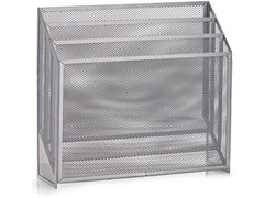 Zeller Present | Zeitungsständer Mesh silb. | Grösse: 32 x 9 x 29.5 cm (L x B x H)