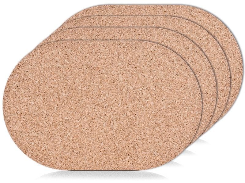 Zeller Present | Tischset Kork oval 4 Stück | Grösse: 44 x 29 x 0,3 cm (L x B x H)