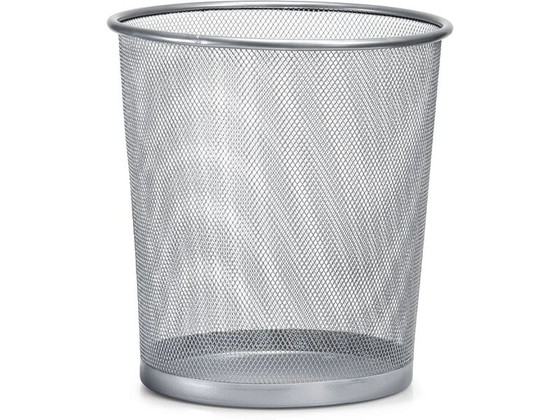 Zeller Present | Papierkorb Mesh silber | Grösse: 26 x 26 x 28 cm (L x B x H)