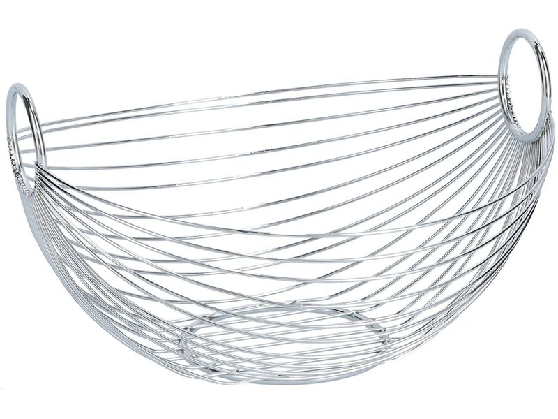 Zeller Present | Fruchtkorb Metall oval | Grösse: 27.5 x 26 x 16 cm (L x B x H)
