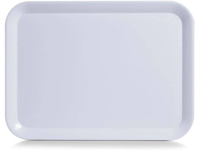 Zeller Present | Tablett Melamin Weiss | Grösse: 43,5 x 32,5 x 1,7 cm (L x B x H)