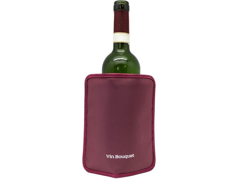 Vin Bouquet | Flaschenkühler | mit elastischem Band, Weinrot