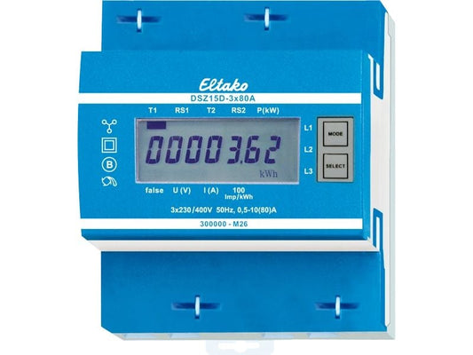 Eltako | REG-Energiezähler Eltako DSZ15D MID | 3x80A geeicht Einzel-/Doppeltarif