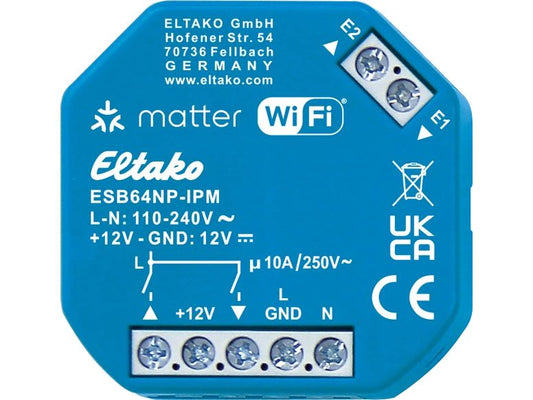 Eltako | EB-RF-Jalousieaktor Eltako ESB64NP-IPM | Matter 1x10A 2000W AC 2xEing