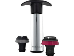 Vin Bouquet | Weinpumpe Sound Indicator | inkl. 2 Weinverschlüssen, Silber
