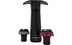 Vin Bouquet | Weinpumpe Sound Indicator | inkl. 2 Weinverschlüssen, Schwarz
