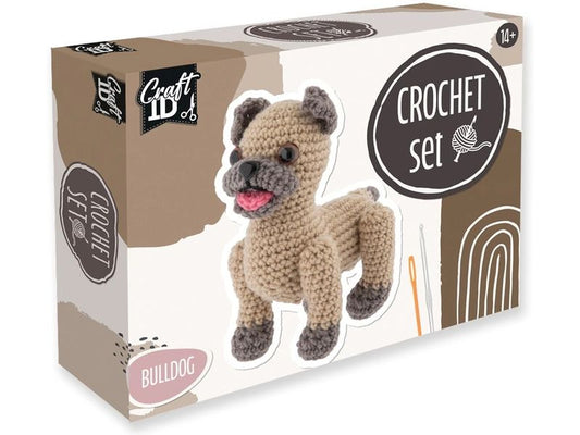 Basteln | Sombo Häkelset Bulldogge | 100% Polyester Garn