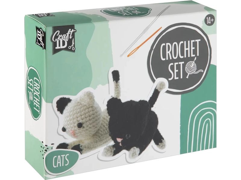 Basteln | Sombo Häkelset Katzen | 100% Polyester Garn