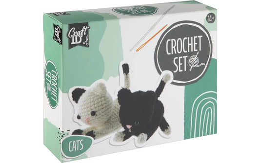 Basteln | Sombo Häkelset Katzen | 100% Polyester Garn