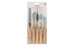 Glorex | Malspachtel-Set | 5 Spachteln, Holzgriff