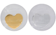Glorex | Wackelaugen Herz gold/silber 35 mm | selbstklebend, 4 Stück
