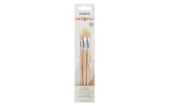 Glorex | Borstenpinsel | 3er Set Flach, Gr. 4,8,12