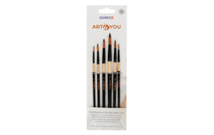 Glorex | Pinsel Synthetic | 6er Set rund, Gr. 2,4,6,8,10,12