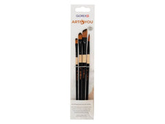 Glorex | Pinsel Synthetic | 4er Set Pinsel mix, Gr. 6,8,10,12