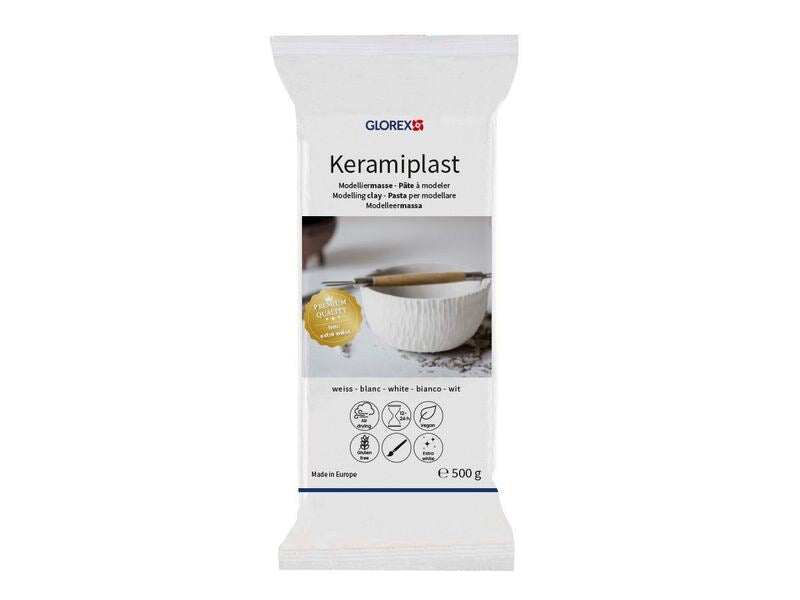 Glorex | Modelliermasse Keramiplast weiss | 500 g