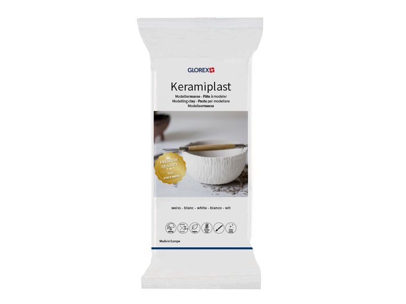 Glorex | Modelliermasse Keramiplast weiss | 2000 g