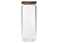 COCON | Vorratsdose rund 1300ml | Glas, 9x25.4cm, Deckel Akazie
