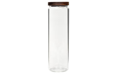 COCON | Vorratsdose rund 1500ml | Glas, 9x30.2cm, Deckel Akazie