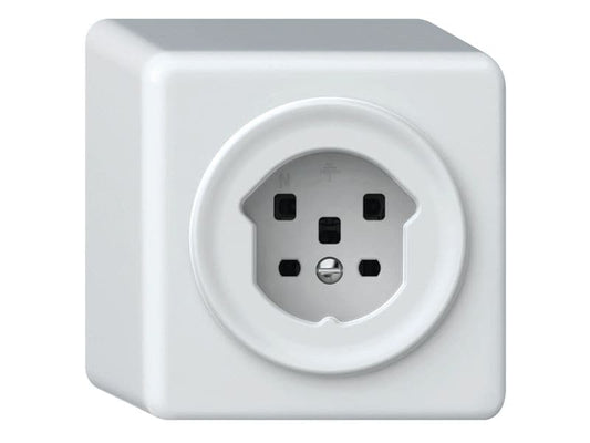 Hager | ORIGIN AP Steckdose 1x TYP 25 | 16A/400V, mit Schraubklemmen, ws