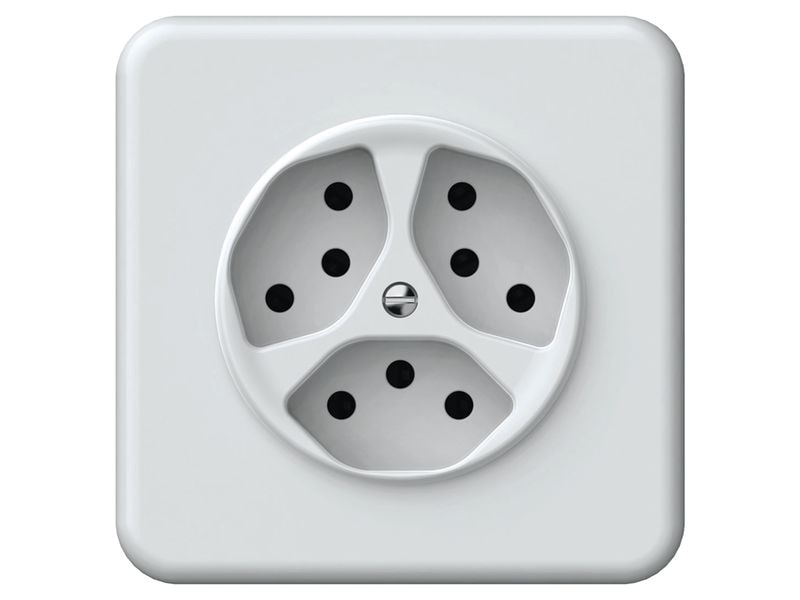 Hager | ORIGIN UP Steckdose 3x TYP 13 | QuickConnect Steckklemmen, ws