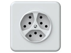 Hager | ORIGIN UP Steckdose 3x TYP 13 | QuickConnect Steckklemmen, ws