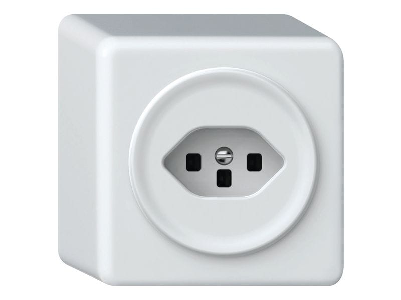 Hager | ORIGIN AP Steckdose 1x TYP 23 | 16A/250V, mit Schraubklemmen, ws