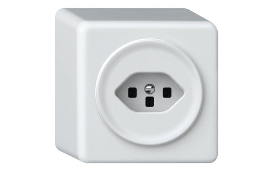 Hager | ORIGIN AP Steckdose 1x TYP 23 | 16A/250V, mit Schraubklemmen, ws