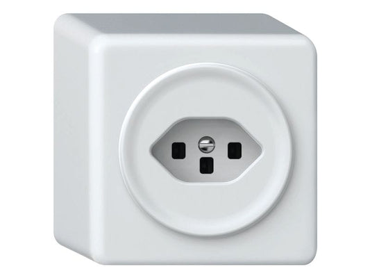 Hager | ORIGIN AP Steckdose 1x TYP 23 | 16A/250V, mit Schraubklemmen, ws