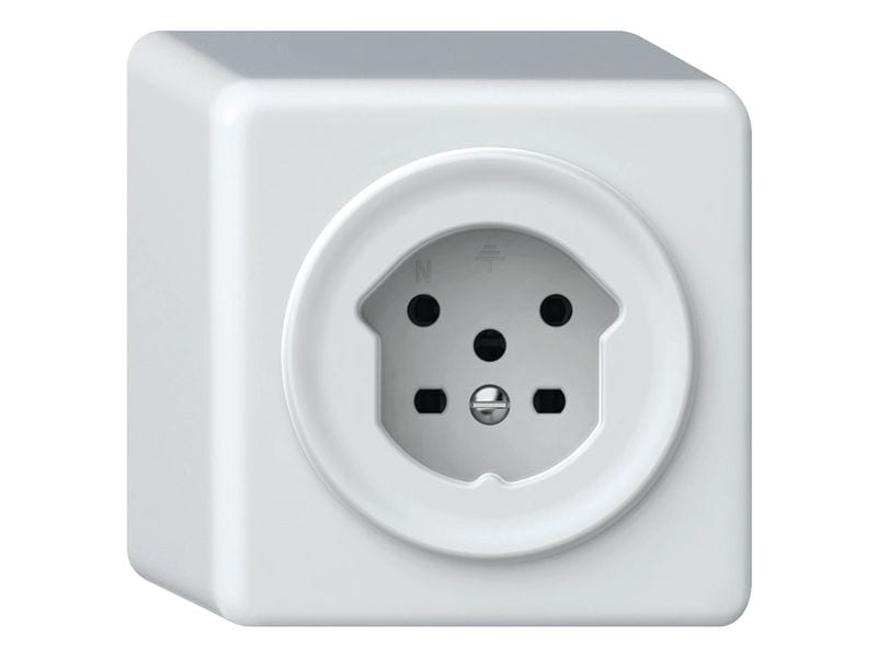 Hager | ORIGIN AP Steckdose 1x TYP 15 | 10A/400V, mit Schraubklemmen, ws